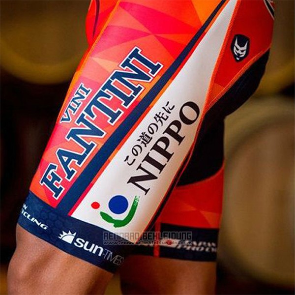 2017 Fahrradbekleidung Vini Fantini Orange Trikot Kurzarm Tragerhose
